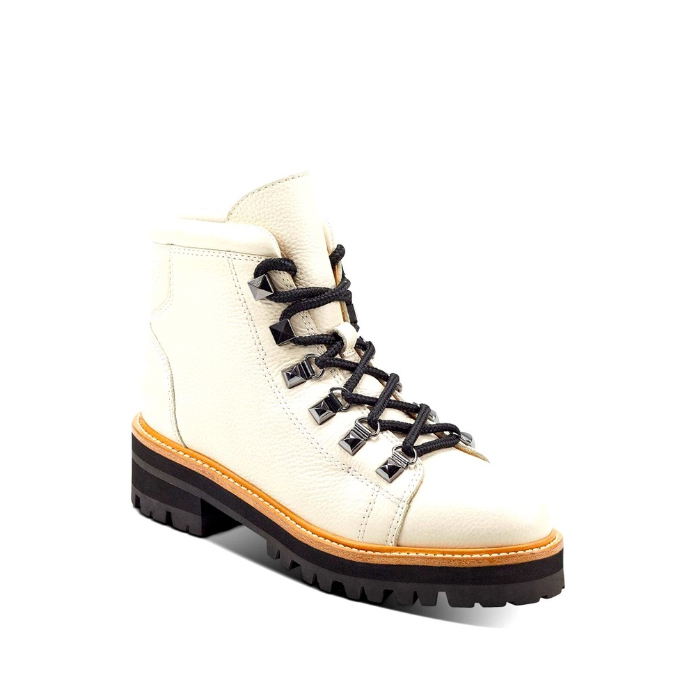 Marc Fisher women’s ivory pebbled lace up hiking boot